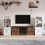 MXV Bookshelf Bookcase with Doors, 4 Tier Wooden Storage Shelves Organizer, Floor Standing Display Cabinet Shelves, Home Decor Furniture for Home Office, Living Room, Bedroom, White MXV