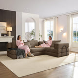 6-in-1 DIY Modular Cloud Sectional Couch, L Shaped Memory Foam Boneless Couch for Living Room, Oversized Corduroy Sofa Bed, Upholstered Deep Seat Sectional Sofa, No Assembly Required (Brown) SCZMWJ