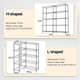 M MZG 5 Tiers Storage Shelves Load 1500LBS, Metal Shelving Wire Metal Shelving Unit Shelves for Storage Adjustable Garage Shelving for Pantry Kitchen Garage Black 15.8" D x 33.5" W x 70.5" H M MZG