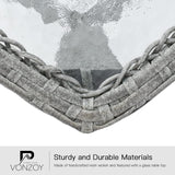 VONZOY Patio Furniture Set 3 Pieces, Wicker Rocking Bistro Set with Thick Cushions, Outdoor Rocker Chairs and Coffee Table for Porch, Backyard or Garden (Blue) VONZOY