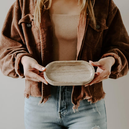 Sweet Water Decor Rustic Wood Tray for Home | Kitchen and Bathroom Dispenser Holder | Jewelry Dish | Wooden Soap Holder for Bottles | Trays for Counter Tops | Vanity Plate | Farmhouse Dish Décor