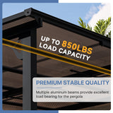 Jolydale Gazebo for Patio 12' x 20', Gazebo Pergola with Sloped Roof, Large Wall-Mounted Heavy Duty Awnings, for Backyard, Deck, Patio Jolydale