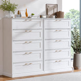 Zamildon's 5 Drawer Dresser, 47" Tall Dressers for Bedroom with Anti-Tip Device, White Modern Storage Closet with Handle for Hallway,Entryway Zamildon's
