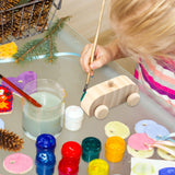 Haconba 18 Pack DIY Wood Car Toys Unfinished Wooden Cars to Paint Wooden Craft Cars for Home Activities Craft Projects Family Time Handicraft Haconba