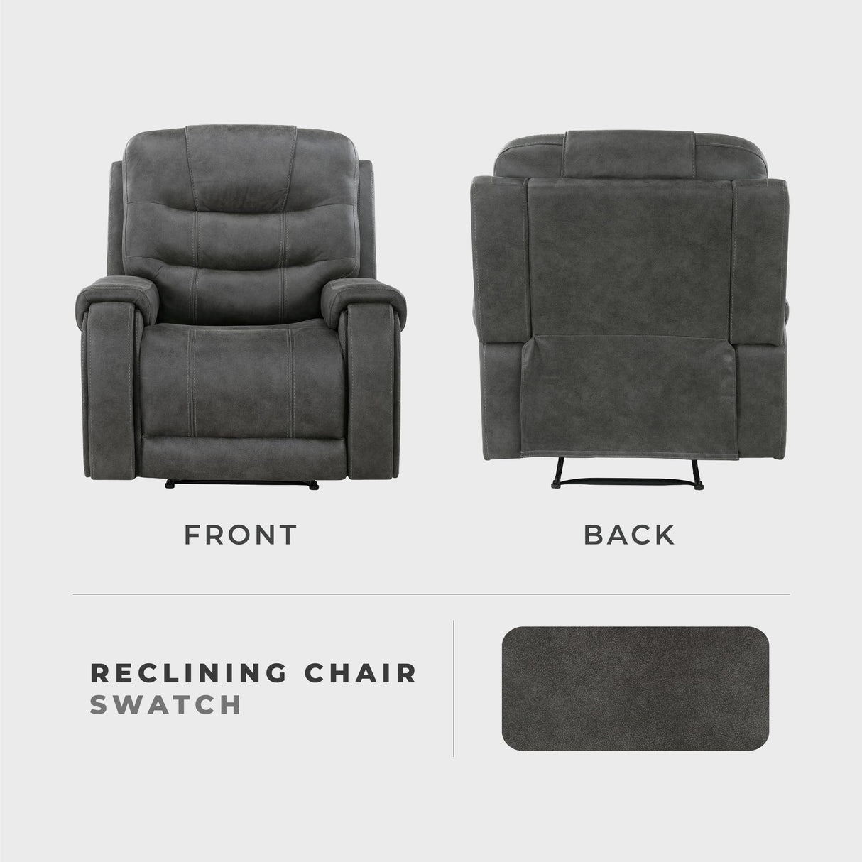 Lexicon Manual Recliner Chair, Home Theater Seating Recliner Armchair, Polished Microfiber Wall Hugger Manual Reclining Sofa Chair for Living Room/Office/Apartment, Dark Gray Lexicon