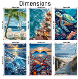 6 Pack Paint by Numbers Kits with Framed for Adults Beginners, Beach Paint by Number Kits on Canvas with Wooden Easel, DIY Acrylic Oil Painting Kits with Brushes for Home Wall Decor (8x12 inch) Mrnsiet