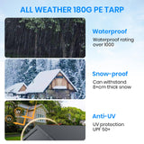 Carport 12x20 FT Heavy Duty,Outdoor Portable Garage with Removable Sidewalls & Doors, Waterproof, UV-Resistant Canopy Shelter for Vehicles, Boats, RVs, Trucks, All-Season Car Port, Gray RICHRYCE