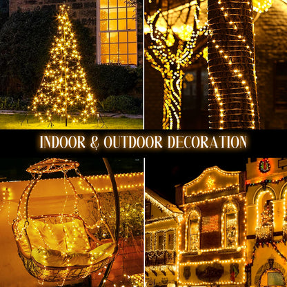 Areker 1000LED 164FT, Christmas Lights Outdoor Warm White,Christmas Tree Lights Indoor, IP65 Waterproof with 8 Modes, Xmas Rope Lights for Indoor Holiday Decorations