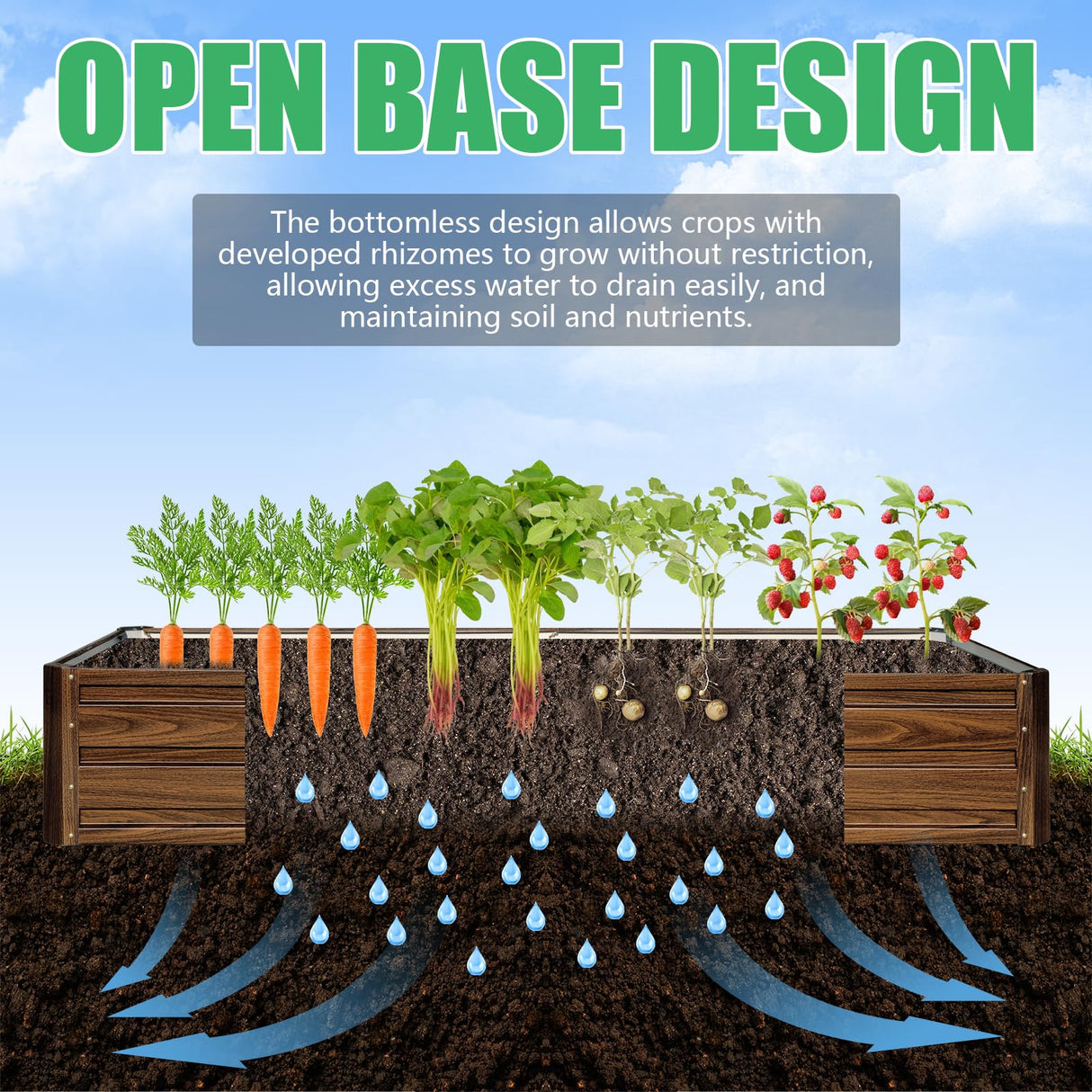 SnugNiture Galvanized Raised Garden Bed 6x3x1FT Outdoor Large Metal Planter Box Steel Kit for Planting Vegetables, Flowers SnugNiture