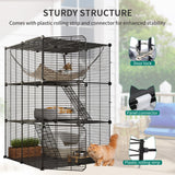 YITAHOME Cat Cage Indoor Cat Enclosures DIY Cat Playpen Metal Kennel with Extra Large Hammock for 1-2 Cats, Ferret, Chinchilla, Rabbit, Small Animals YITAHOME