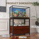 Avolander Fish Tank Stand Metal Aquarium Stand with Cabinet Accessories Storage 40-50 Gallon, Double Layer Metal with Storage Weight Capacity 760lbs, Black Teakwood Brown Avolander