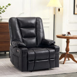 MCombo Oversized Power Lift Recliner Chair with Massage and Heat for Big and Tall Elderly People, Cup Holders, USB Ports, Side Pockets, Faux Leather R7541 (Black, Large-Oversize) MCombo
