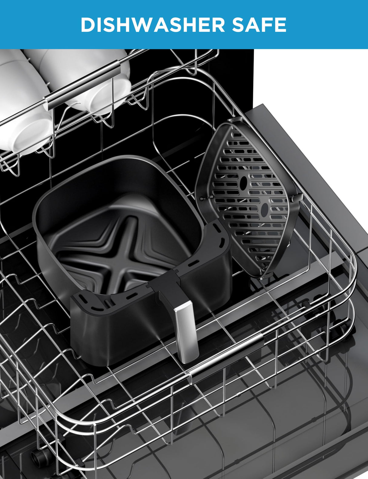 Midea Air Fryer 5.5 Quart with See-Thru Window, Heatexpress Rapid Air Technology, and 9 Preset Menus for Quick and Easy Meals Midea