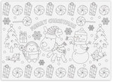 Iconikal Color-Your-Own 2-Sided Reversible Disposable Paper Place Mats, Christmas, 14 x 10-Inches, 22-Count Iconikal