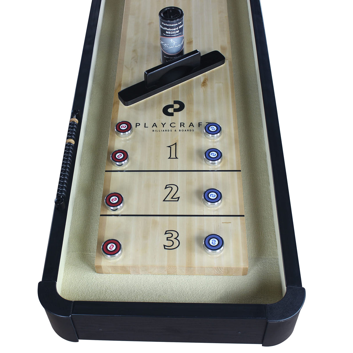 Playcraft Woodbridge Shuffleboard Table, Black, 12 Feet Playcraft