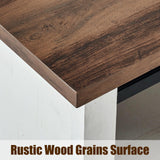 AMERLIFE 66" Farmhouse TV Stand for 75 Inches TVs, Entertainment Center with Sliding Barn Door and Adjustable Shelf & Feet, Console Table with Storage, Distressed White & Rustic AMERLIFE