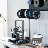 VIVO Clamp-on Steel Filament Holder for 3D Printer, Height Adjustable Spool Support, Holds up to 8 Standard Reels, Black, STAND-3DRH VIVO