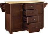 Crosley Furniture Eleanor Wood Top Kitchen Island with Spice Rack, Storage Drawers and Shelves, Mahogany Crosley Furniture
