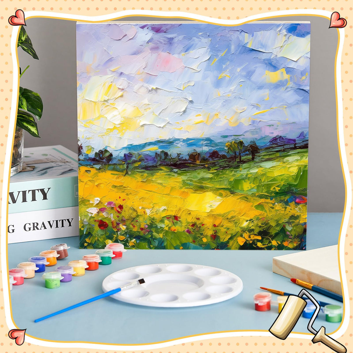 Barydat 24 Pcs Wood Panels for Painting 8'' x 8'' Unfinished Wood Canvas Board Artist Wall 0.79'' Deep Cradled Wood Canvas Panels for Painting Pouring Arts Craft Painting Barydat