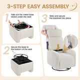 Yaheetech 360° Swivel Glider Chair for Nursery, Rocking Chair Nursing Chair with Side Pockets, Corduroy Glider for Living Room with High Back Beige Yaheetech