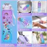 PERRYHOME Unicorns Gifts for Girls Age 4 5 6 7 8 9 10+ Birthday Back to School Day Gifts,Soft Plush Toys Set with Light-up Star Pillow,DIY 900ML Bottle,Diary,Coin Purse,Unicorn Plush Accessory PERRYHOME