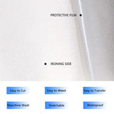 HTVVETUR Glitter White Heat Transfer Vinyl - 12" x 9ft Iron on Vinyl HTV Vinyl for Shirts, Cameo - Easy to Cut & Weed for Heat Vinyl Design (J001-9ft) HTVVETUR