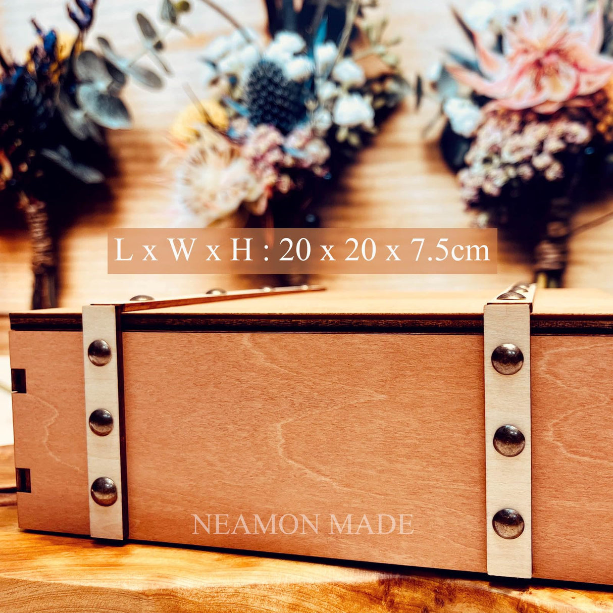 Wedding Keepsake Box With Lids Engagment Gifts for Couples Wood Storage Memory Box Bridal Shower Gifts Marriage Christmas Newlywed Gift Anniversary Neamon