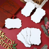 48 Pcs 4.3" x 2.8" Christmas Sublimation Ornament Blanks MDF Board Personalized Sublimation Printing Hanging Ornaments Christmas Ornaments Double Sided Heat Transfer Pendant with Rope for DIY Decor Yookeer