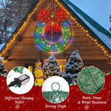 Poolergetic Outdoor 48 in Pre-lit Christmas Wreath, Large Green LED Christmas Wreath Decoration with Bow, Holiday Light Decor for Christmas for Yard, Garage, Door and Window Poolergetic