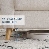 GarveeHome 84" Sofa Couch, Large Loveseat Sofa with Streamlined Armrests & Wood Feet, Modern Boucle Sofa for Living Room, White GarveeHome