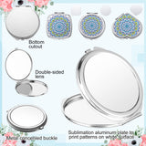Jetec 18 Pcs Sublimation Blanks Products Small Compact Mirror Bulk Heat Transfer Folding Pocket Makeup Mirror Heart Round Square Double Sided Handheld Sublimation Mirror for Women Gift Purse Travel Jetec
