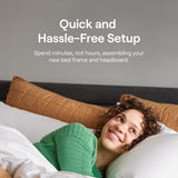 Nectar Premier Wood Platform King Bed Frame - Walnut - 12” Height - Contemporary and Durable - Sturdy Wooden Slats for Support - Easy Assembly - Holds Up to 800 Pounds Nectar