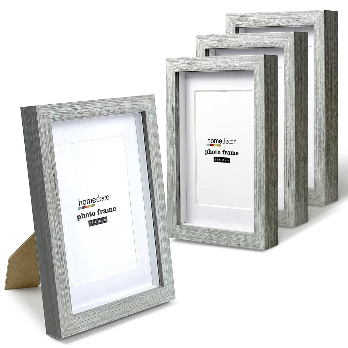 5x7 Shadow Box Frame, 4 Pack Picture Frame Set, Wall Picture Frame, Farmhouse Wood Rustic Picture Frames with Tempered Glass Gallery Wall Tabletop Display (Celadon, 5X7) SEEDLING PHOTO FRAME