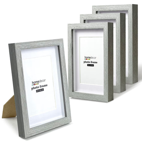 5x7 Shadow Box Frame, 4 Pack Picture Frame Set, Wall Picture Frame, Farmhouse Wood Rustic Picture Frames with Tempered Glass Gallery Wall Tabletop Display (Celadon, 5X7) SEEDLING PHOTO FRAME
