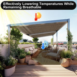 Artpuch 90% Sun Shade Cloth, 10 x 14 FT Pergola Shade Cover Canopy with Grommets, Sun Screen Fabric Tarp for Patio, Outdoor, Garden, Backyard, Mocha Artpuch