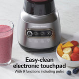 Hamilton Beach Wave Action Blender for Shakes and Smoothies, Stainless Steel Ice Sabre Blades, 40oz Glass Jar, 20oz Blend-In Portable Travel Jar, 800 Watts, Quiet Design, Gray (58181) Hamilton Beach