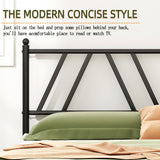 Kujielan Metal Platform Bed Frame with Headboard, 14 Inches Queen Bed, No Box Spring Needed, Steel Slat Support, Black, Easy Assembly Kujielan