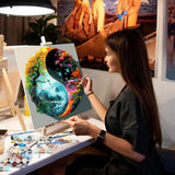 NEWENMO Tree Paint by Numbers Kit for Adults,Flowers Paint by Numbers on Canvas Unframed,DIY Oil Painting Perfect for Beginner, Craft, Hobbies and Home Wall Decor 16x16 in NEWENMO