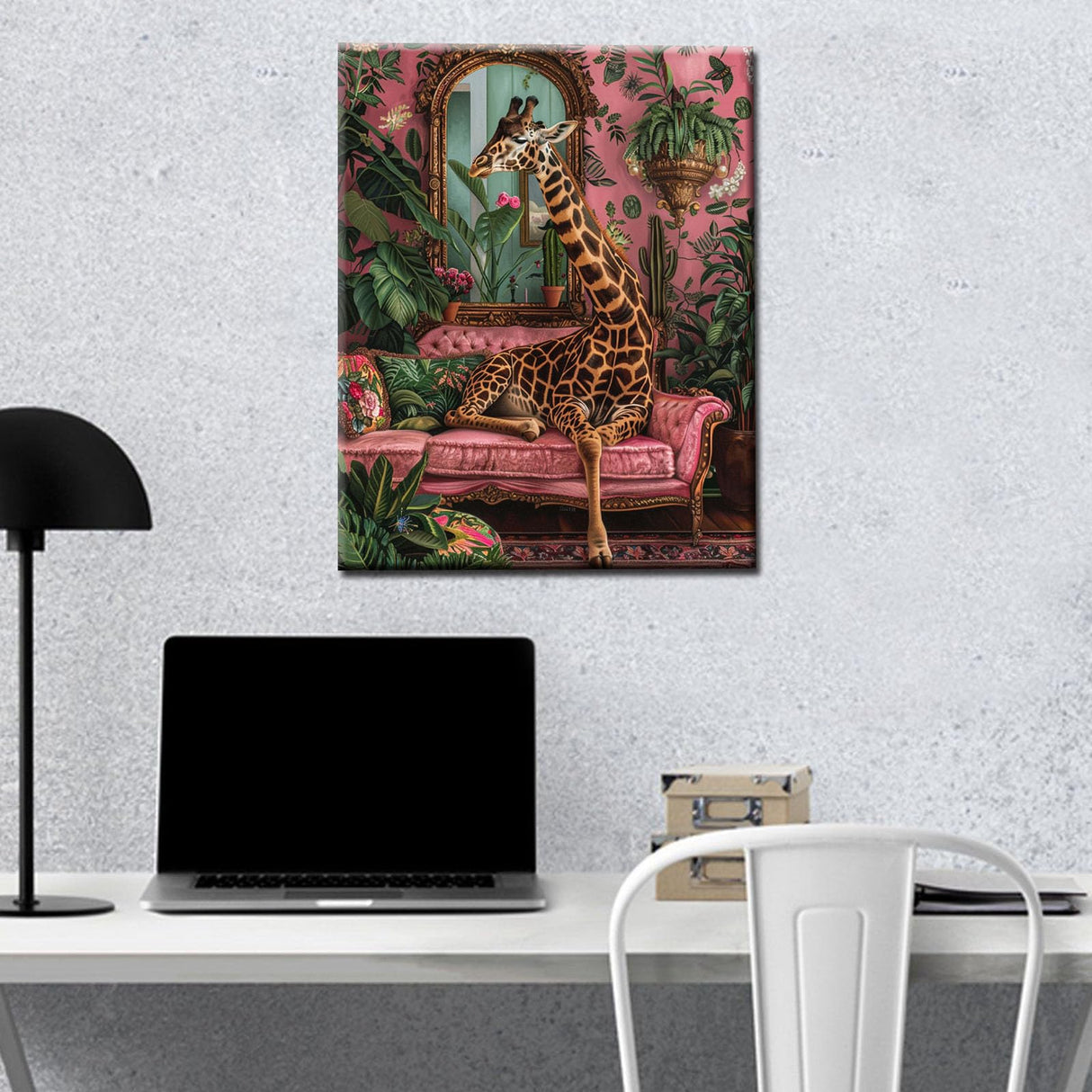 Aihonmin Cute Giraffe Paint by Numbers Botanical Paint by Numbers Kits Children,Cactus Tree Painting Art Craft on Canvas with Brushes Acrylic Pigment Drawings Gift Without Framed 16''W x 20''H Aihonmin