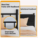 Henshwon Metal Bed Frame,14Inch King Size Bed Frame with Storage Space,Heavy Duty Sturdy Mattress Foundation,Easy Assembly,No Box Spring Needed,King Henshwon