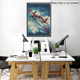 Yomiie 5D Diamond Art Kits for Adults, Airplane Diamond Painting Art DIY Full Round Drill Kits, Embroidery Rhinestone Diamond Crystal Craft Canvas Home Wall Decor 12x16 inch Yomiie