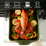 Howise Ceramic Baking Casserole Dish with Handles, Large 9x13 inch Pan and Middle Baking Pan - Porcelain Serving Bakeware Set (Forest Green) Howise