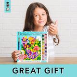 Bright Stripes Paint by Number Kit for Kids: Easy to Follow Paint by Numbers Canvas with Frame Kids Paint Kit (Paint by Numbers Butterflies + Blooms) Bright Stripes