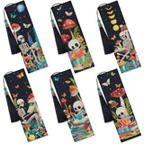 Sitsink Diamond Art Bookmarks Kit - Funny Book Lover Skull Boho Mystic Mushroom Diamond Painting Kits Bookmarks Gem Art Rhinstone DIY Crafts Kit for Adults Sitsink