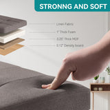 BRIAN & DANY Small Ottoman with Storage, Small Storage Ottoman, Folding Foot Stool with Wood Legs for Living Room and Bedroom Linen Rest Seat, 12.6"x12.6"x12.8" - Brown BRIAN & DANY