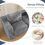 MAXYOYO Giant Bean Bag Chair for Adults, Upholstered Loveseat Floor Sofa with Pillows and Armrests, Large Bean Bag Sofa Plush Chair Bean Bag Couch for Bedroom Living Room, Grey MAXYOYO