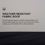 Sunjoy 5 x 8 ft Black Steel Frame Double Tiered Canopy Grill Gazebo for Outdoor, Patio, Garden, and Backyard Activities,Gray and Black Sunjoy