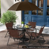 Tangkula 6 Pieces Folding Patio Dining Set, 4 Chairs and 31.5 inches Round Table, Patio Umbrella Included, for Indoor Outdoor Poolside or Balcony (Brown) Tangkula
