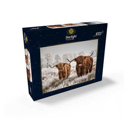 MyPuzzle Hairy Scottish Highland Cattle in A Winter Landscape - Premium 1000 Piece Jigsaw Puzzle for Adults