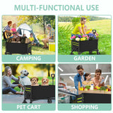 Collapsible Wagon Cart Foldable with 250lbs Weight Capacity, 120L Utility Grocery Shopping Cart with Wheels, Lightweight Portable Folding Wagon for Garden Sports Beach and Camping, Black LUBBYGIM